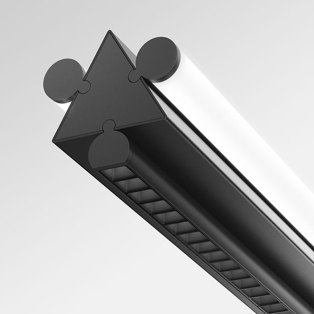 Artemide Dreispitz - Suspension Horizontal - 2 Diffused + 1 Controlled Emission - 150 - Black — 1857030A
