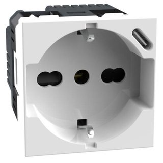 BTicino Standard Italian P40 socket with integrated USB charger — JW4140A16USB