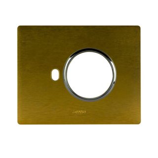 AVE NEW STYLE S44 ALUMINUM PLATE, BRONZE COLOR – 1 SCHUKO SOCKET + 1 CONTROL – 3 MOD. — 44PANQ902BRZ