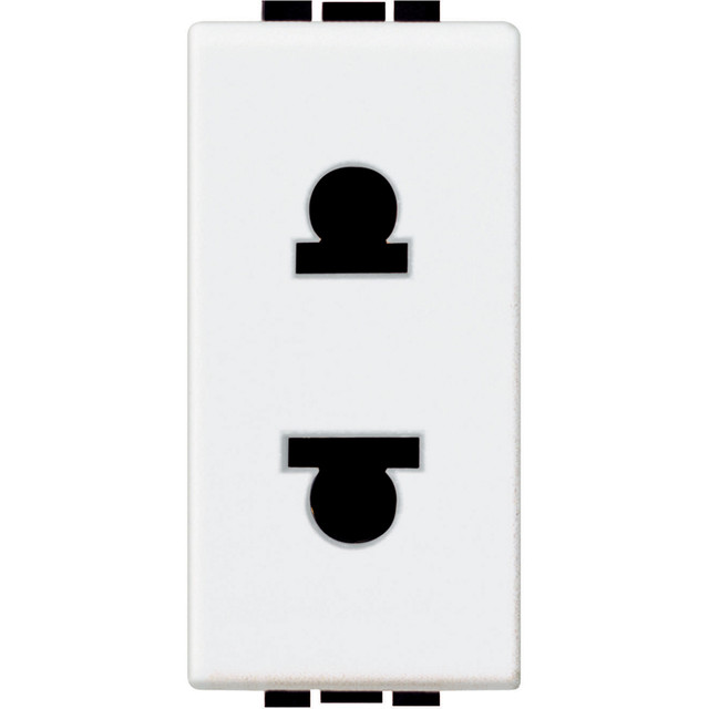 BTicino Socket 2P 16A 127/250 Vac - euroamerican standard - shielded tulip contacts — N4125