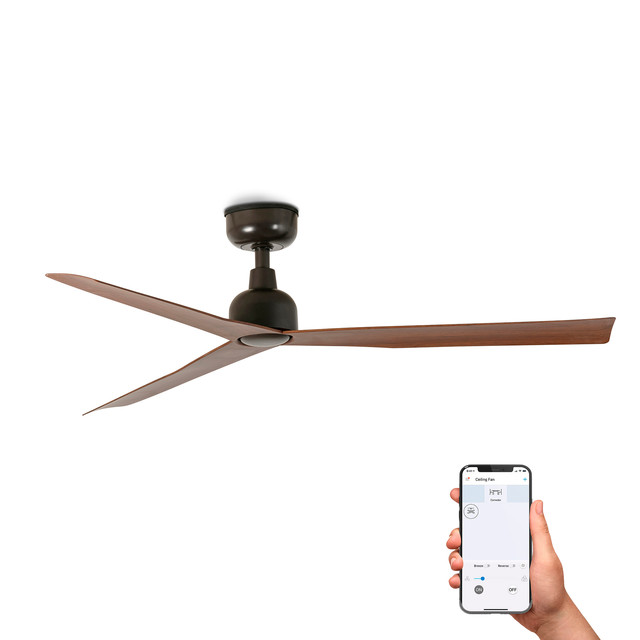 Faro Barcelona MARINE M Ceiling fan brown/walnut IP44 TUYA — 34372WT