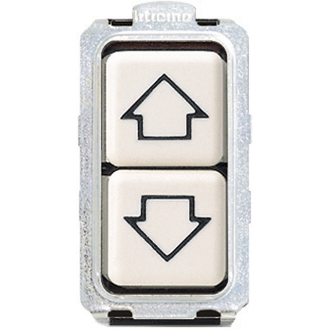 BTicino Double pushbutton 1P NO 10A with indication arrows — 5055/1