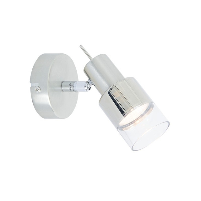 ACA Lighting NETTO SPOT 1 Χ GU10 NICKEL CLEAR GLASS PLATINUM — MC6561