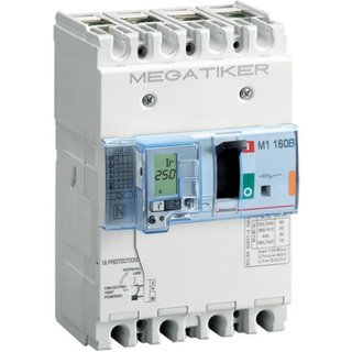 BTicino M1 160B - thermal-magnetic Mccb with residual current protection 3P+N/2 - Icu= 25kA - In= 100A — T714B100D