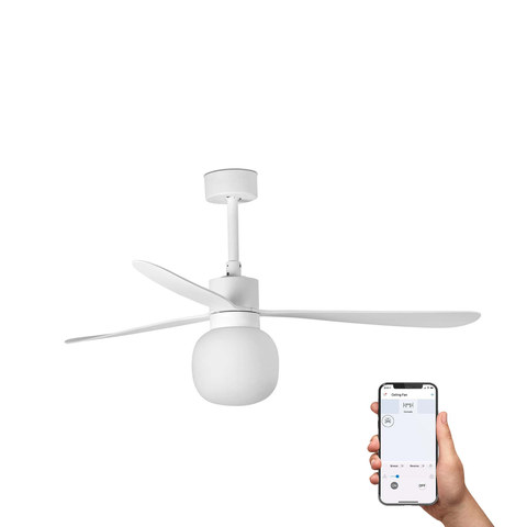 Faro Barcelona AMELIA BALL L Ceiling fan white 2700K TUYA — manufacturer representative image