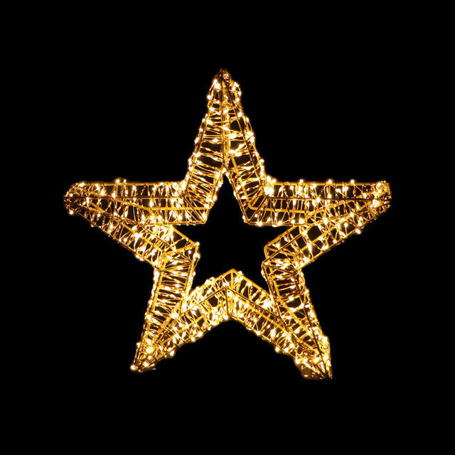 ACA Lighting LED CHRISTMAS STAR GOLDEN WW IP44 HEIGHT:500MM DIAMETER:480MM 500LED 220-240 V/4.5V 3.6W 10% FLASHING 5M LEADWIRE 70x480x480MM — XLEDSTAR50
