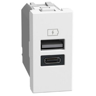 BTicino USB charger with 2 type A and C ports - 20W — YW4192AC