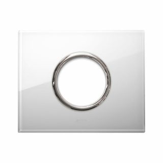 AVE NEW STYLE PLATE WHITE GLASS 1SOCKET — 44PVN90BL