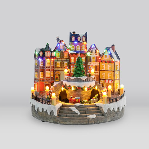 ACA Lighting LED XMAS VILLAGE WITH MOVING TREE TRAIN &MUSIC RGB 3AA BATTERIES(NOT INCLUDED) 310*200*275mm — manufacturer representative image