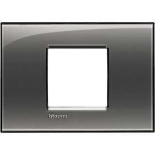 BTicino Square cover plate 2 modules centred - London smoke — LNA4819KF