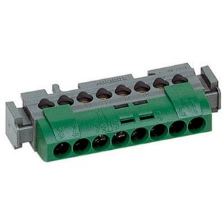 BTicino Earth terminal 8 poles green for Serie E215 and Linea Space — FMM8T