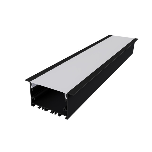 ACA Lighting WILA ALUMINUM PROFILE BLACK WITH OPAL COVER 3m/pc — P281UB