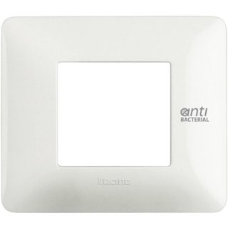 BTicino Cover plate 2 modules - antibacterial — AM4802BAB