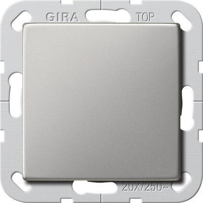 Gira British Standard rocker switch (BS EN 60669-1) 20 AX 250 V~ with rocker stainless steel Circuit breaker, 2-pole — 2836600
