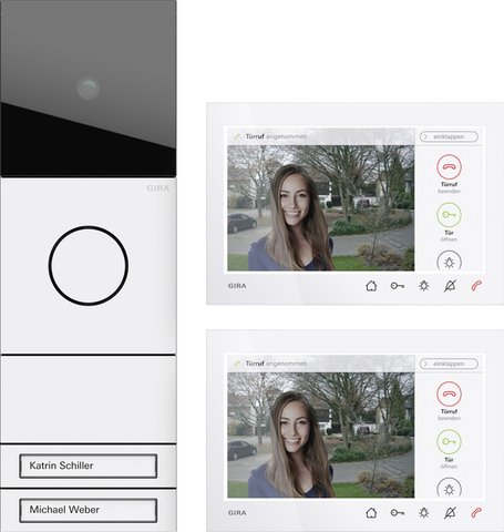 Gira System 106 two-family home kit surface-mounted video home station 7 — 2432902