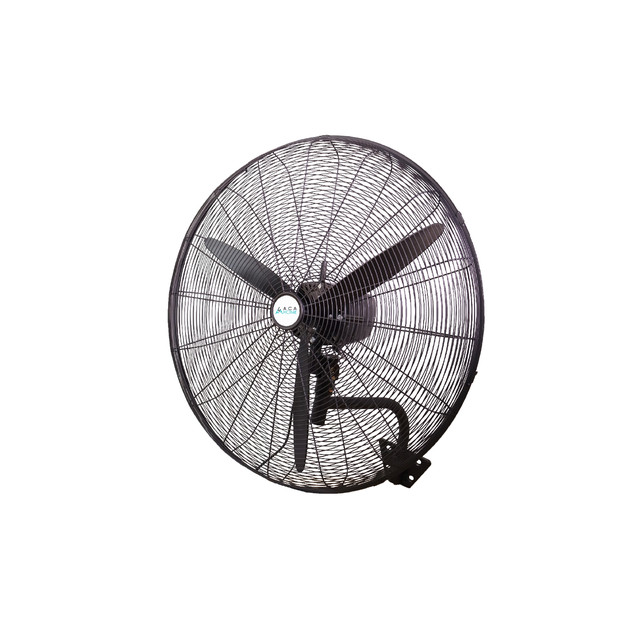 ACA Lighting INDUSTRIAL WALL FAN, REMOTE CONTROL, ALUMINUM, BLACK WITH 2 BLACK BLADES, DIAM50, AC 110W — FANWPFLB10R