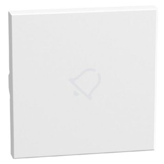 BTicino lightable key cover with bell symbol, 2 modules white, axial — YW4916DM2