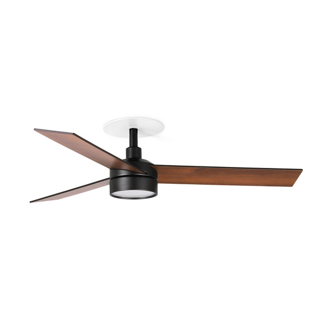 Faro Barcelona RUDDER RECESSED S LED Ceiling fan black/walnut 20W SWT — 34296R1S