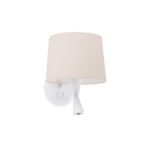 Faro Barcelona CONGA White/beige wall lamp with reading light 215 — manufacturer representative image