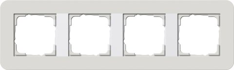 Gira E3 cover frame light grey soft touch with pure white glossy carrier frame light grey Soft Touch with pure white glossy carrier frame — 0214411