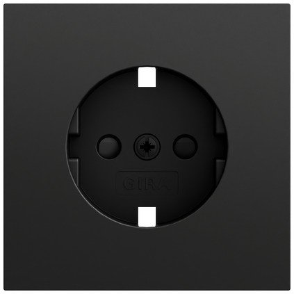 Gira Cover for SCHUKO socket outlet 16 A 250 V~ with increased contact protection (Safety Plus) black matt (lacquered) System 70 — 492174
