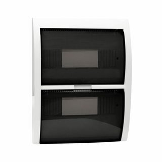 AVE Banquise white cover with tinted flap for BL08P box – 24 modules — 53T24BG