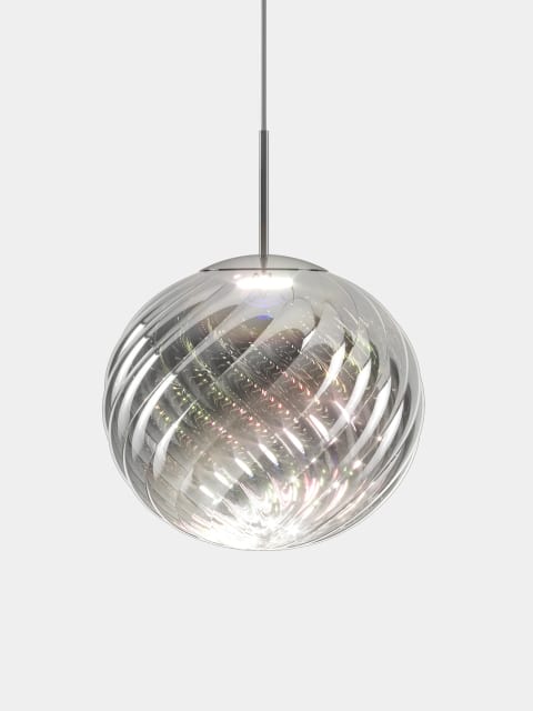 Tom Dixon Whirl Dichroic Large Pendant | Silver Polished Polycarbonate — WHS02CHD-PEUM1