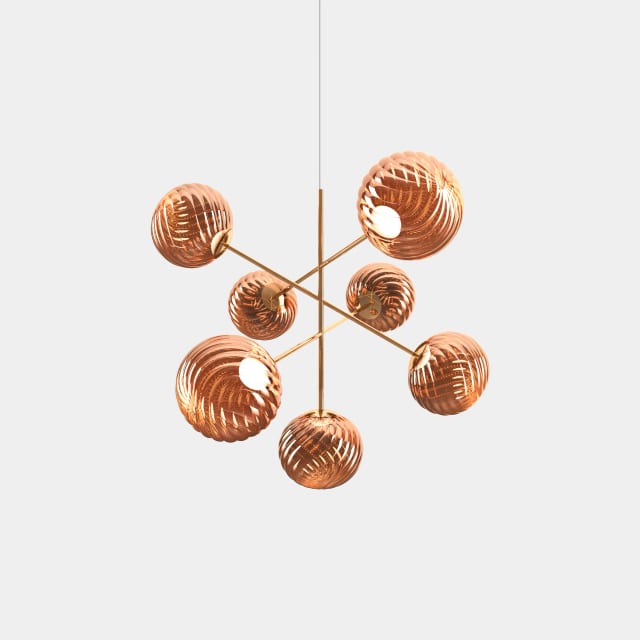 Tom Dixon Whirl Large Chandelier | Copper Polished Polycarbonate — WHC02CO-CEUM4