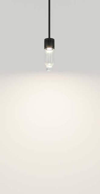 Viabizzuno kengo kuma kk01 crystal — Vb9.580.07.c — installed appearance; diffuser accessory