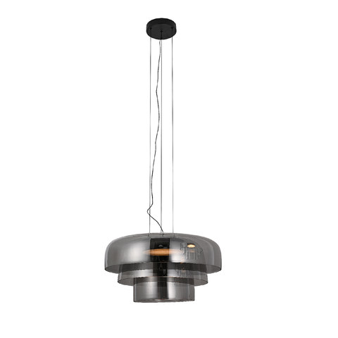 ACA Lighting LUMOIR-PENDANT LAMP SMOKE METAL + GLASS LED SMD 12W 3000K-4000K-6000K 1020LM IP20 — manufacturer representative image