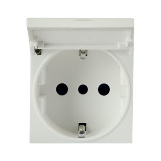 AVE SCHUKO SOCK. P30 16A+COVER WHITEK 2M — 446090TSS