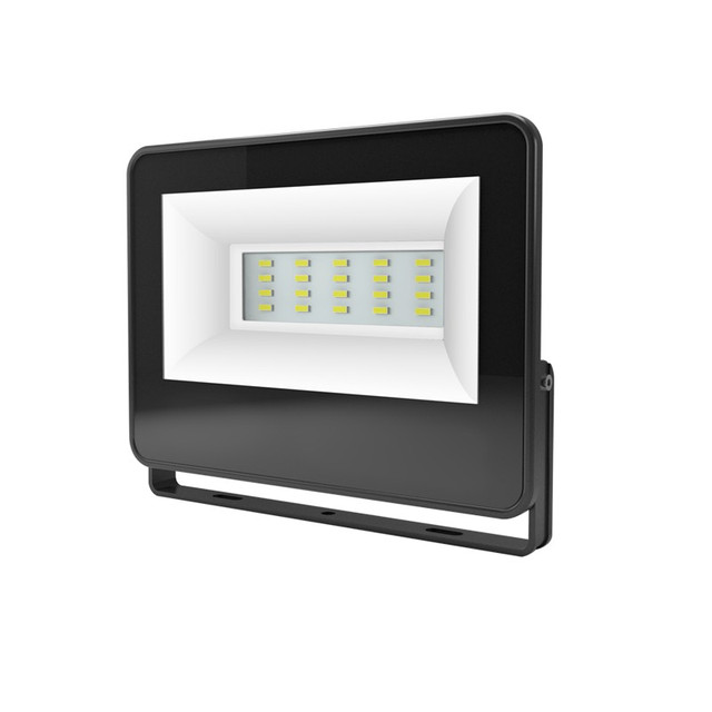 ACA Lighting BLACK LED SMD FLOOD LUMINAIRE IP66 20W 6000K 2200Lm 230V AC RA80 — V2060