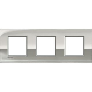 BTicino AIR cover plate 2x3P 71mm Palladium - material: metal — LNE4802M3PL