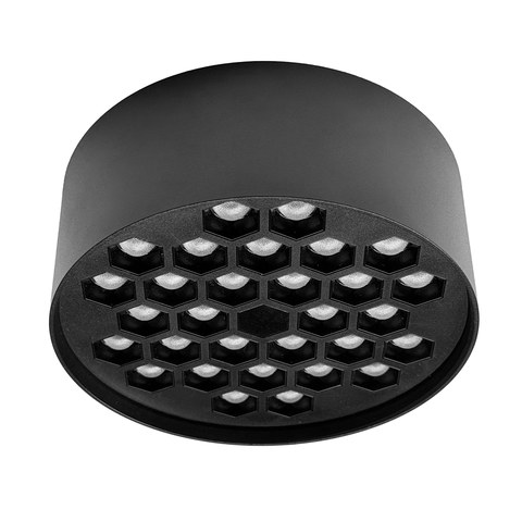 ACA Lighting Surface Honeycomb Light - 20W Black with Black Reflector/Ra>80/2600lm/3000K — manufacturer representative image