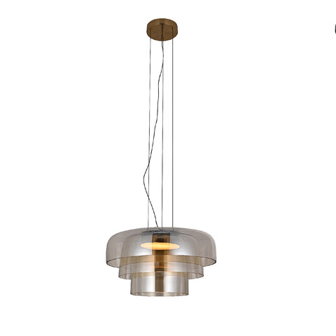 ACA Lighting LUMOIR-PENDANT LAMP AMBER METAL + GLASS LED SMD 12W3000K-4000K-6000K 1020LM IP20 — manufacturer representative image