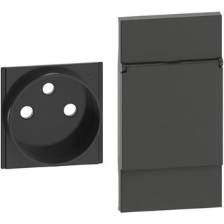 BTicino Covers with flap + top for French-Belgium standard socket item K4142A — KG55P