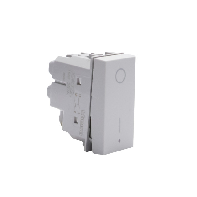 BTicino 2P switches. 2P 16 A 250 Va.c. - lightable with led lamps LN4742V230T - LN4742V127T - LN4742V12T - 1 module - Grey — JG4002
