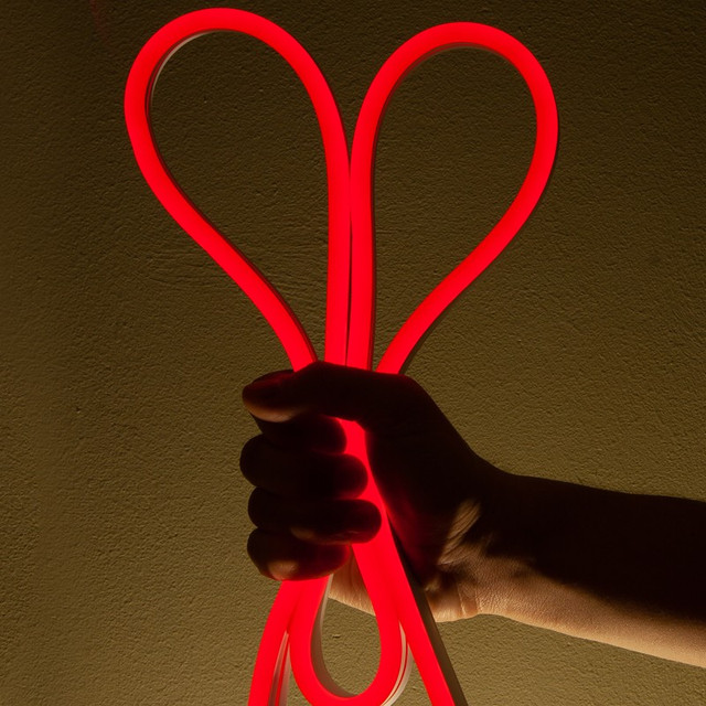 ACA Lighting 100LED/M LED NEON ROPE LIGHT RED STEADY SINGLE SIDE 50m IP44 1.5m CABLE WITH 3 SETS PLUG,CONNECTORS AND END CAPS — X08544411