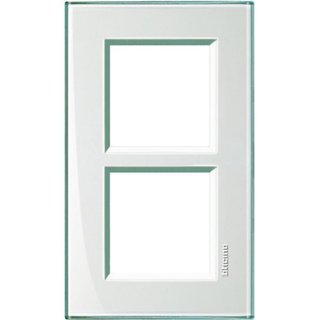 BTicino Square cover plate 2x2P 57mm Aquamarine — LNA4832M2KA