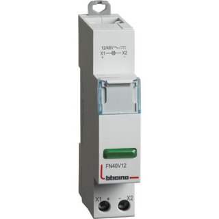 BTicino Pilot Light with green LED 12Vac - 1 module — FN40V12