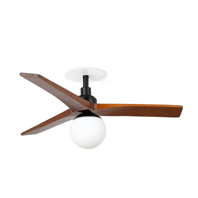 Faro Barcelona KLIM RECESSED S Black/walnut fan E27 — 34278R1B