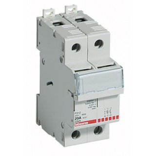 BTicino Fuse carrier 2P - 20A - 400V - fuses type T (8.5x31.5 mm) - 2 modules — F312
