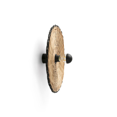 Faro Barcelona COSTAS 400 H70 Black/rattan wall/ceiling lamp — manufacturer representative image