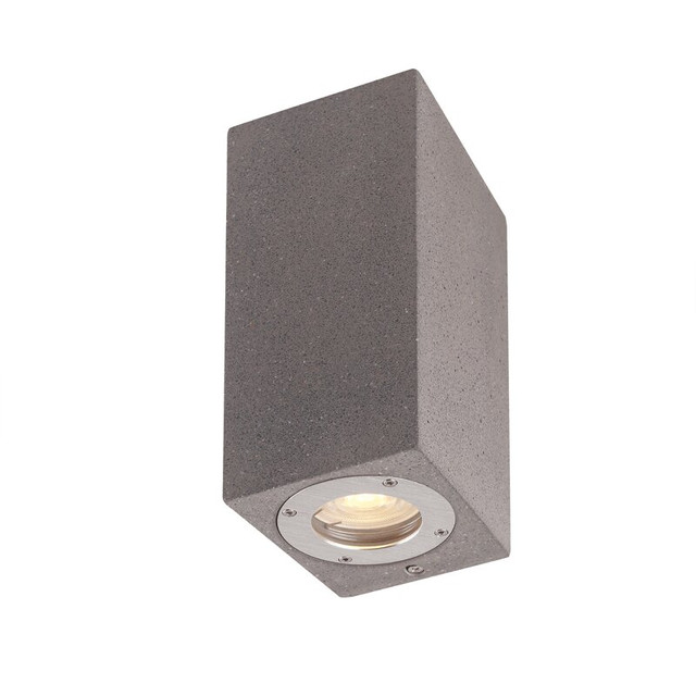 ACA Lighting WALL UP-DOWN SQUARE SPOT LUMINAIRE IP65 2XGU10 BLACK CEMENT — MK0532SB
