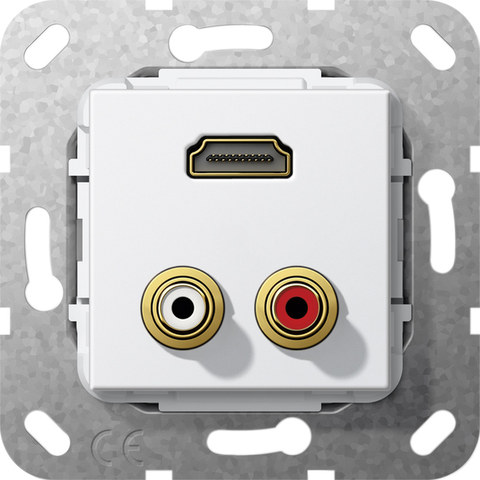 Gira c-audio HDMI G-CH Insert p.white — manufacturer representative image