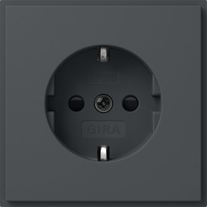 Gira SCHUKO socket outlet 16 A 250 V~ with increased contact protection (Safety Plus) (IP20) anthracite TX_44 — 445367