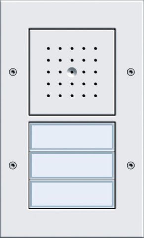 Gira Surface-mounted door station, 3 gang pure white — 126766