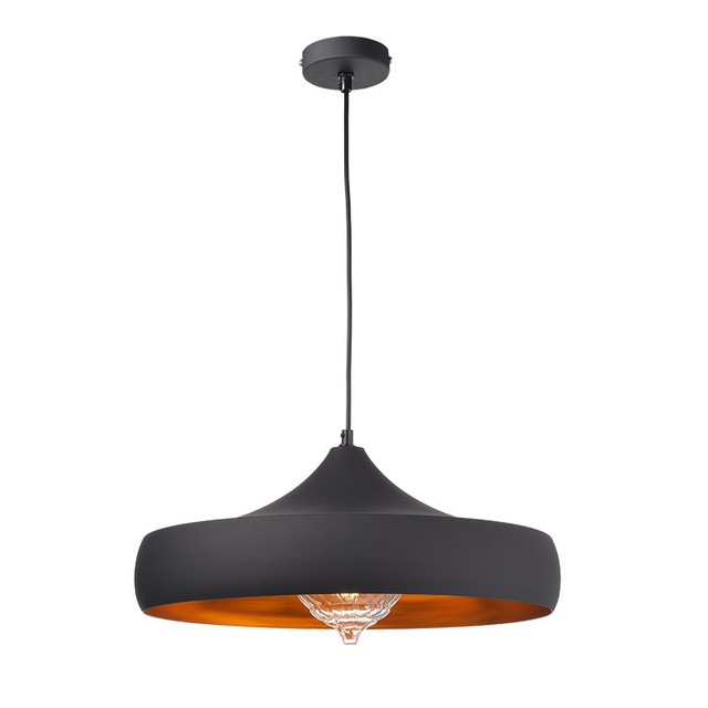 ACA Lighting PENDANT LUMINAIRE 1ΧΕ27 METALIC BLACK/GOLD Φ46ΧΗ123CM CALIPHATE — KS07961PBG