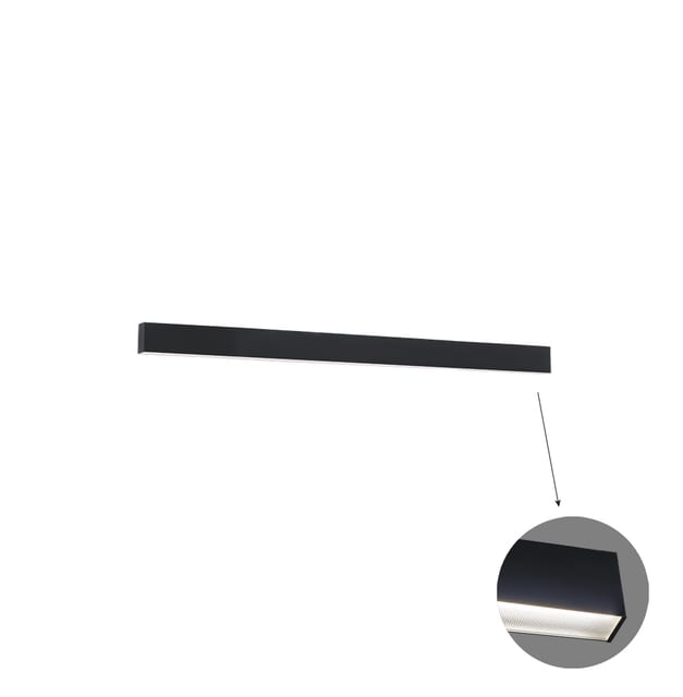Viokef Linear Wall Lamp L1140 4000K Black Microprismatic Dim. Ciba — 3916-02114-4-B-M-D3