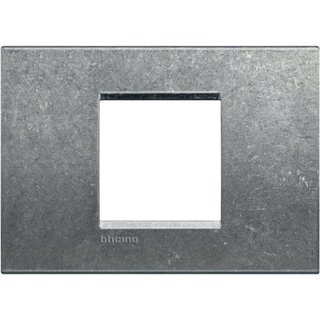 BTicino Square cover plate 2 modules centred - native — LNA4819NA
